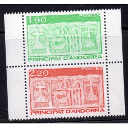 Timbres Andorre Yvert No 356a paire Ecu primitif des vallées neufs ** 1987