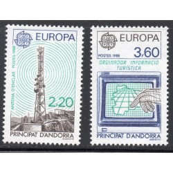 Timbres Andorre Yvert No 369-370 Europa Transports et Communications neufs ** 1988