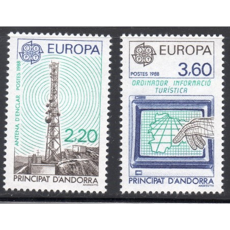 Timbres Andorre Yvert No 369-370 Europa Transports et Communications neufs ** 1988