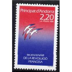 Timbre Andorre Yvert No 376 Revolution Française neuf ** 1989