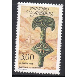 Timbre Andorre Yvert No 381 Patrimoine, Ceinture mérovingienne neuf ** 1989