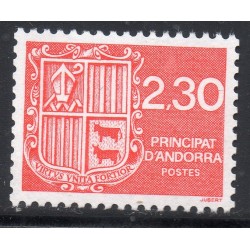 Timbre Andorre Yvert No 387 Blason 2.30F neuf ** 1990