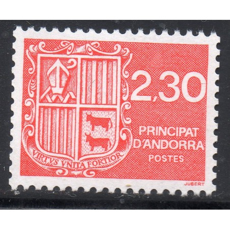 Timbre Andorre Yvert No 387 Blason 2.30F neuf ** 1990