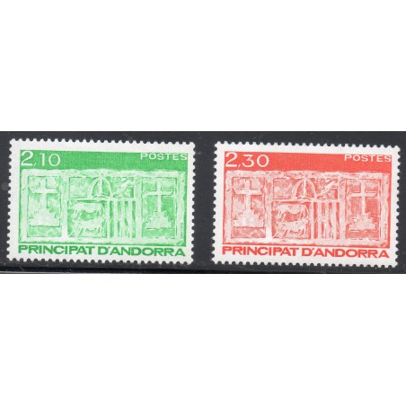 Timbres Andorre Yvert No 390-391 Ecu primitif des vallées neufs ** 1990