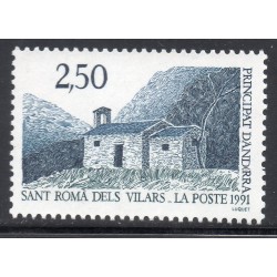 Timbre Andorre Yvert No 400 Chapelle Sant Roman dels Vilars neuf ** 1991