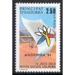 Timbre Andorre Yvert No 401 Jeux sportifs des petits états neuf ** 1991