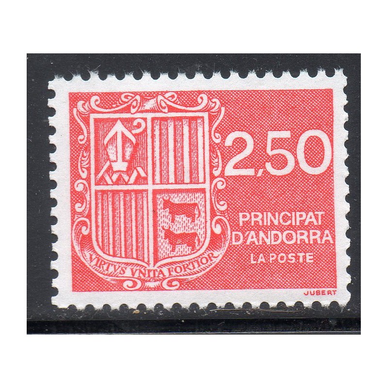 Timbre Andorre Yvert No 409 Blason 2.50F neuf ** 1991