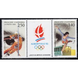 Timbres Andorre Yvert No 414A Jeux olympique Alberville neuf ** 1992