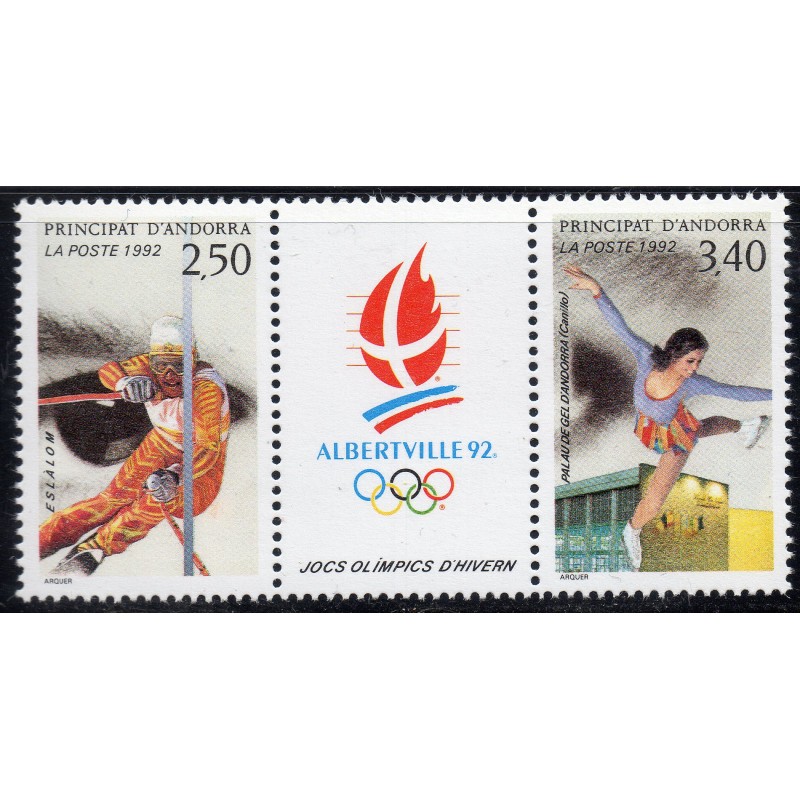 Timbres Andorre Yvert No 414A Jeux olympique Alberville neuf ** 1992
