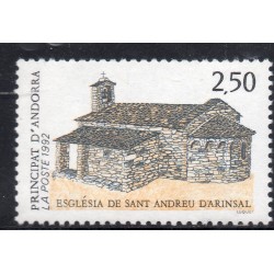 Timbre Andorre Yvert No 415 Eglise Sant Adreu d'Arinsal neuf ** 1992
