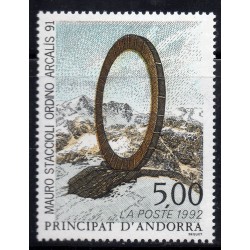 Timbre Andorre Yvert No 423 Mauro Staccioli, Ordino arcalis 91 neuf ** 1992