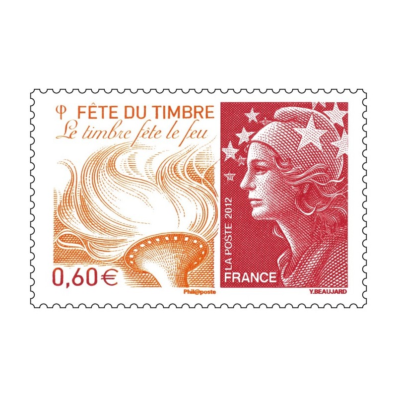 Timbre france Yvert No 4688 Fête du timbre le feu