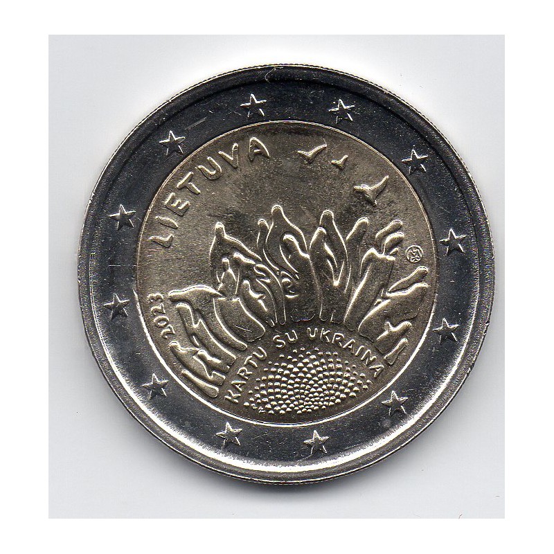2 euro commémorative Lituanie 2023 Ensemble avec l'Ukraine piece de monnaie €
