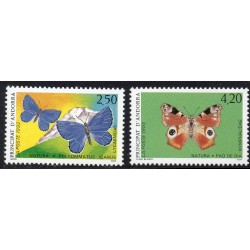 Timbres Andorre Yvert No 432-433 Faune, papillons neuf ** 1993