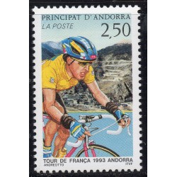 Timbre Andorre Yvert No 434 Cyclisme tour de France neuf ** 1992