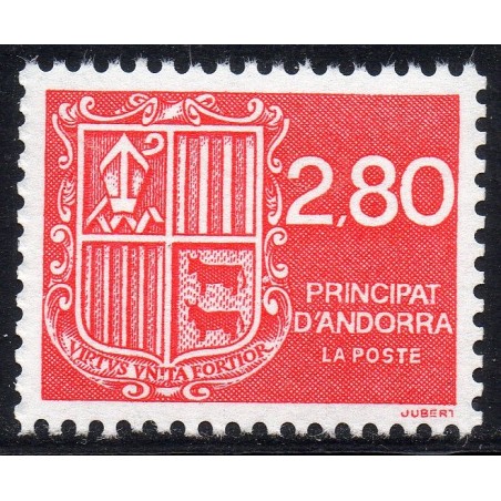 Timbre Andorre Yvert No 435 Blason 2.80F neuf ** 1993