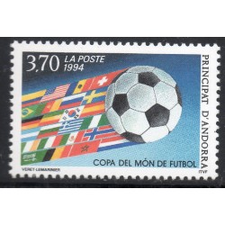 Timbre Andorre Yvert No 446 coupe du monde de Football neuf ** 1994