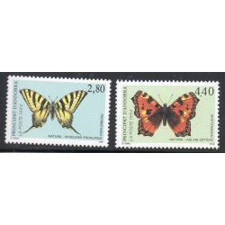 Timbres Andorre Yvert No 451-452 Faune, Papillons neufs ** 1994