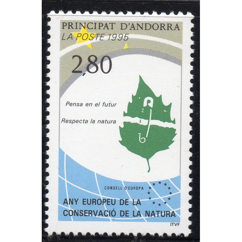 Timbre Andorre Yvert No 454 conservation de la nature neuf ** 1995