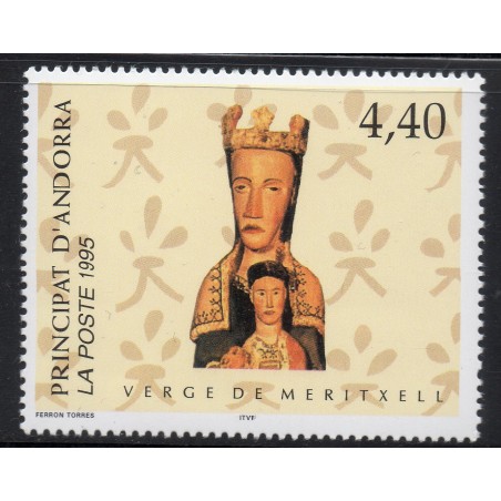 Timbre Andorre Yvert No 461 Vierge de Meritxell neuf ** 1995