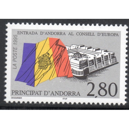 Timbre Andorre Yvert No 466 Conseil de l'Europe neuf ** 1995