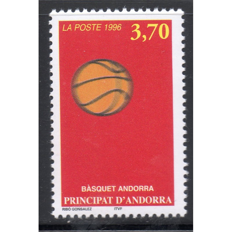 Timbre Andorre Yvert No 468 basket Ball neuf ** 1996