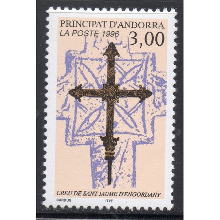 Timbre Andorre Yvert No 474 Croix de Sant Jaume d'Engordany neuf ** 1996