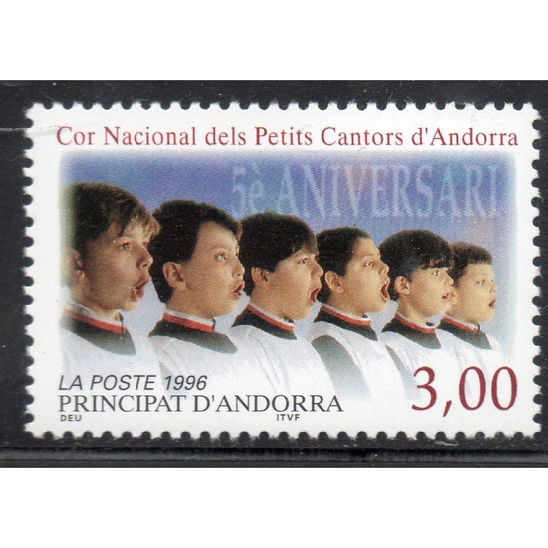 Timbre Andorre Yvert No 480 Choeur des Petits chanteurs neuf ** 1996