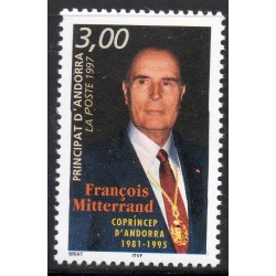 Timbre Andorre Yvert No 484 François Mitterrand neuf ** 1997
