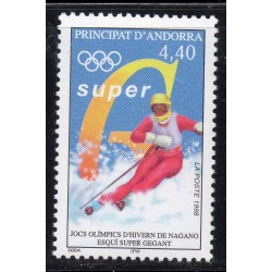 Timbre Andorre Yvert No 498 jeux olympique Nagano neuf ** 1998