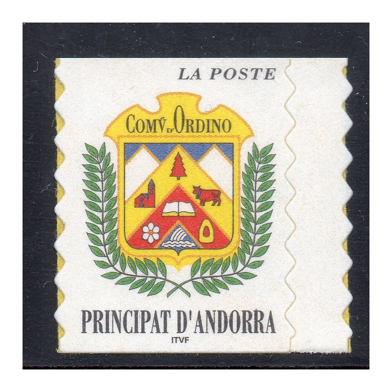 Timbre Andorre Yvert No 502 Comu D'Ordino Adhésif 1998