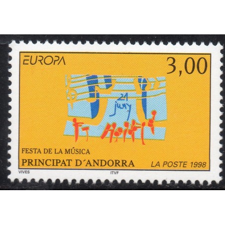 Timbre Andorre Yvert No 504 Europa festivals nationaux neuf ** 1998