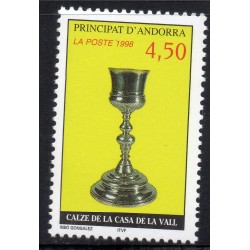 Timbre Andorre Yvert No 506 Calice de la maison des vallées neuf ** 1998