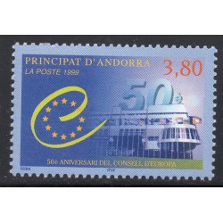 Timbre Andorre Yvert No 515 Conseil de l'Europe neuf ** 1999