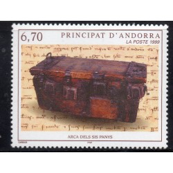 Timbre Andorre Yvert No 523 Coffre aux six serrures neuf ** 1999