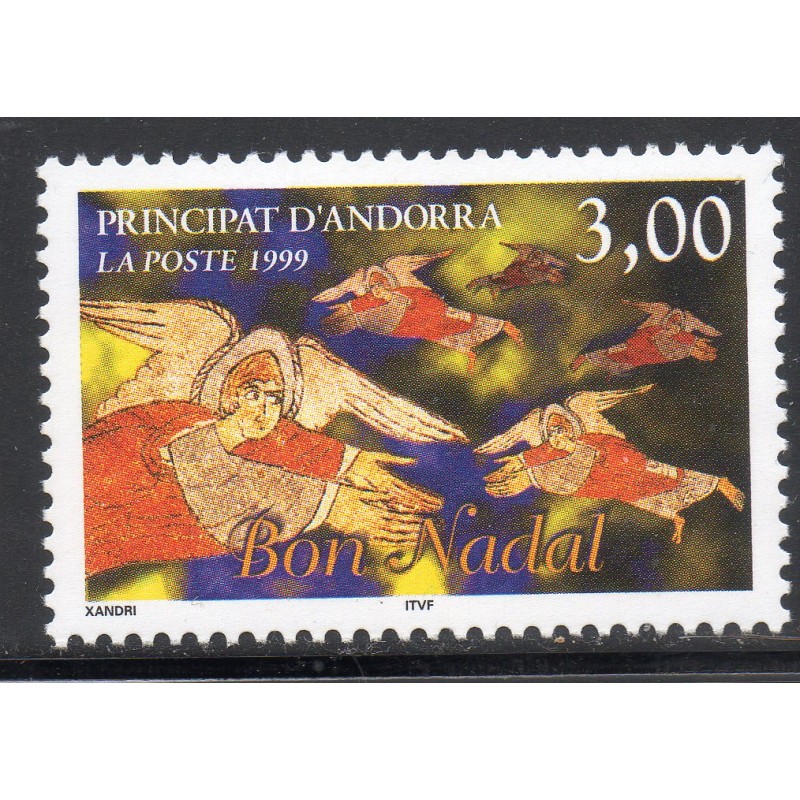 Timbre Andorre Yvert No 524 Noel Anges neuf ** 1999