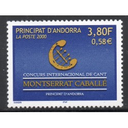 Timbre Andorre Yvert No 527 concours de chant Montserrat Caballé neuf ** 2000