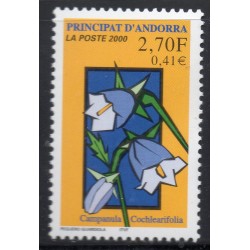 Timbre Andorre Yvert No 530 Flore, fleurs, la Campanule neuf ** 2000