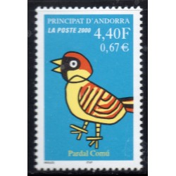 Timbre Andorre Yvert No 533 Faune Oiseau Moineau neuf ** 2000