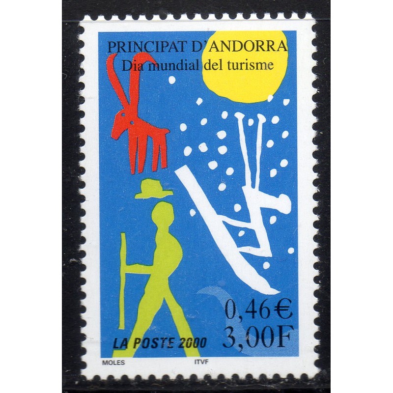 Timbre Andorre Yvert No 535 Journée du tourisme neuf ** 2000
