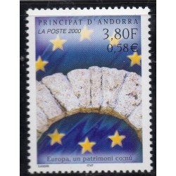 Timbre Andorre Yvert No 537 Europe, patrimoine commun neuf ** 2000