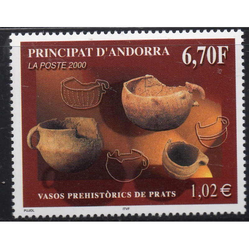 Timbre Andorre Yvert No 538 Poteries préhistorique de Prats neuf ** 2000