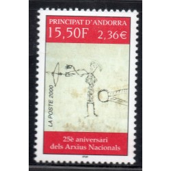Timbre Andorre Yvert No 539 Archives Nationales neuf ** 2000