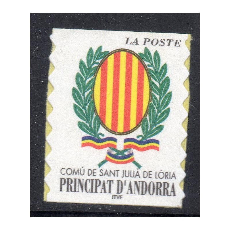 Timbre Andorre Yvert No 542 Comu Sant Julia de loria adhésif 2001