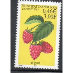 Timbre Andorre Yvert No 547 Flore, fruit, Framboise neuf ** 2001