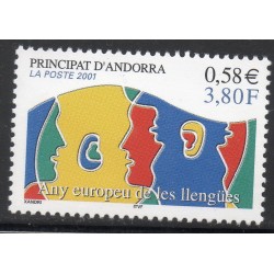 Timbre Andorre Yvert No 549 année des langues neuf ** 2001