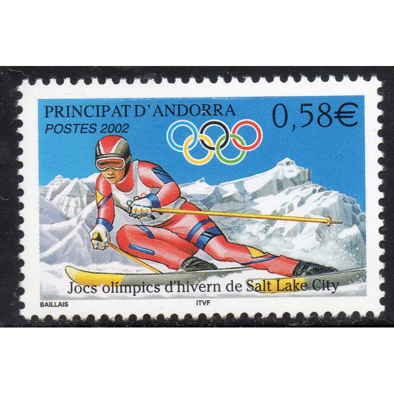Timbres Andorre Yvert No 566 Jeux olympiques salt lake City neuf ** 2002
