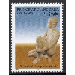 Timbres Andorre Yvert No 571 Joseph Viladomat, Nu assis neuf ** 2002