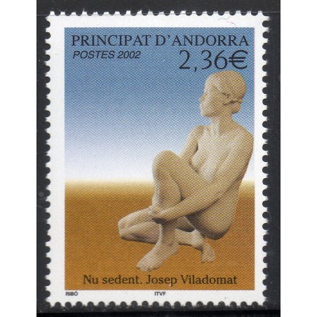 Timbres Andorre Yvert No 571 Joseph Viladomat, Nu assis neuf ** 2002