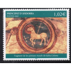 Timbres Andorre Yvert No 574 Peinture Santa Coloma neuf ** 2002